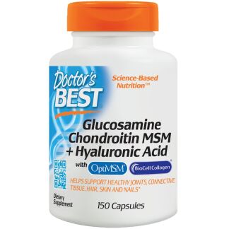 Doctor's Best - Glucosamine Chondroitin MSM + Hyaluronic Acid - 150 caps