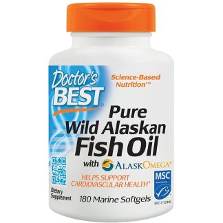 Doctor's Best - Pure Wild Alaskan Fish Oil with AlaskOmega - 180 softgels