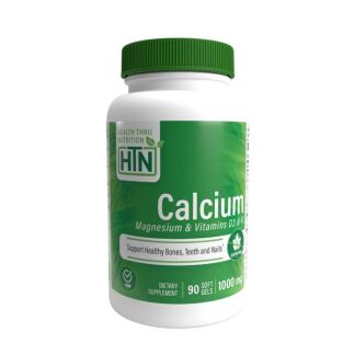 Health Thru Nutrition - Calcium with Magnesium & Vitamins D3 & K - 90 softgels