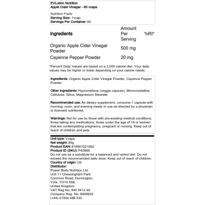 EVLution Nutrition - Apple Cider Vinegar